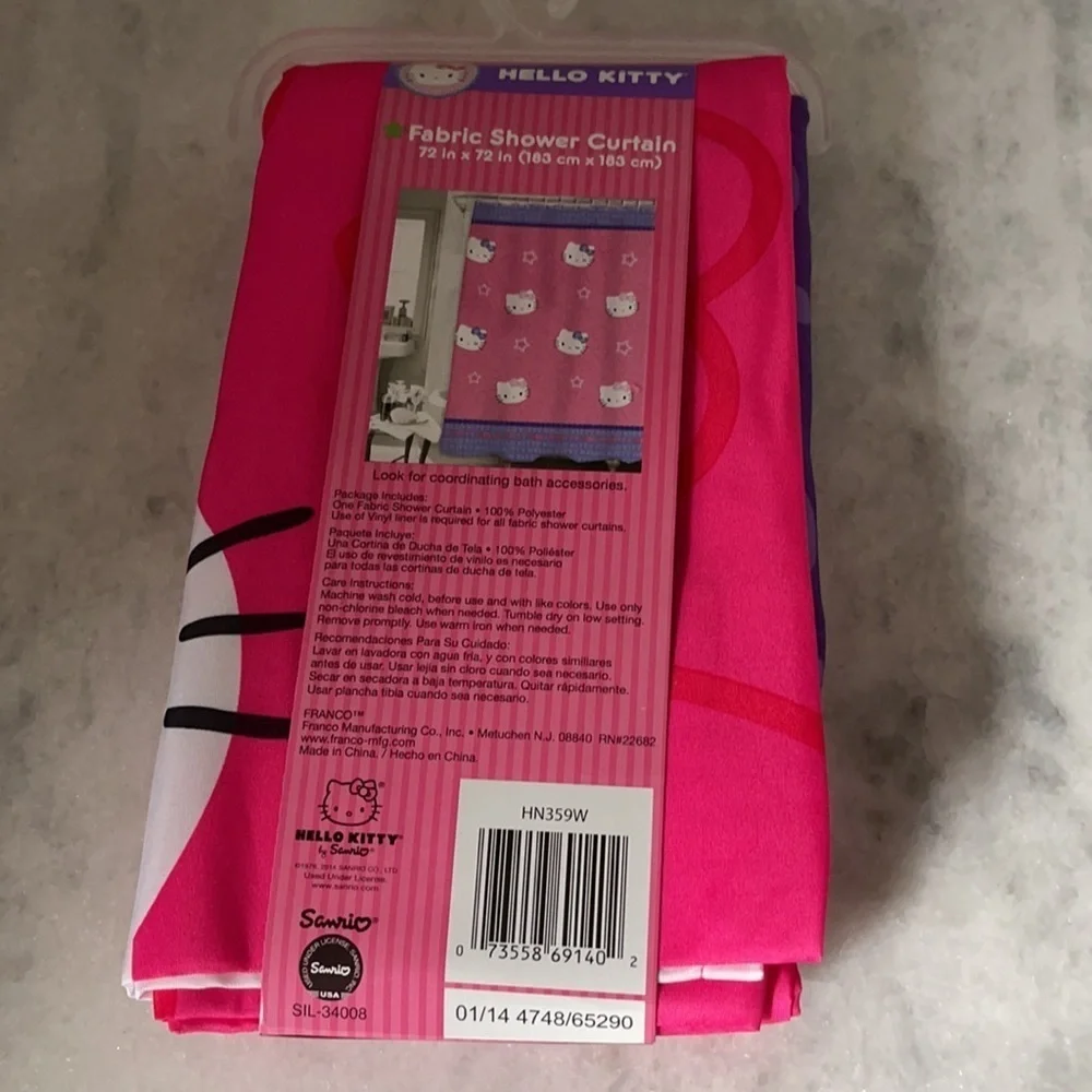 HELLO KITTY FABRIC SHOWER CURTAIN